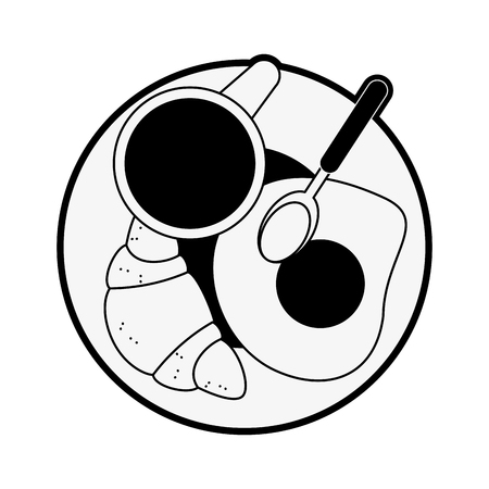 Bread and eggs breakfast icon vector illustration graphic designのイラスト素材