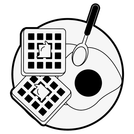 Delicious waffles breakfast icon vector illustration graphic designのイラスト素材