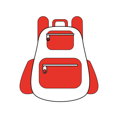school backpack icon image vector illustration design  orange and whiteのイラスト素材