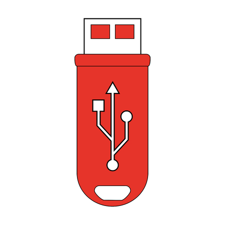 usb drive icon image vector illustration design  orange and whiteのイラスト素材