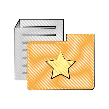 star file folder with document icon image vector illustration designのイラスト素材