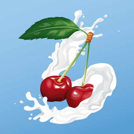 Milk and berries flyer icon vector illustration graphic designのイラスト素材