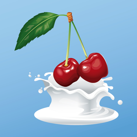 Milk and berries flyer icon vector illustration graphic designのイラスト素材