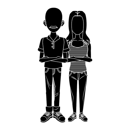 Young couple cartoon icon vector illustration graphic designのイラスト素材