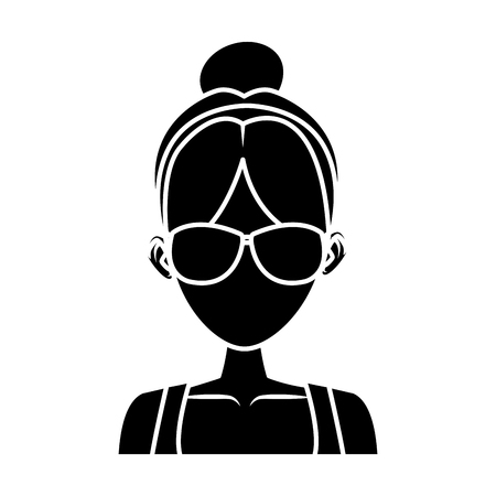 Young woman with sunglasses.のイラスト素材