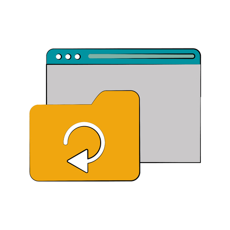 tab webpage or website with file folder icon image vector illustration designのイラスト素材
