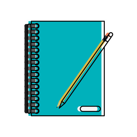 closed notebook with pencil icon image vector illustration designのイラスト素材