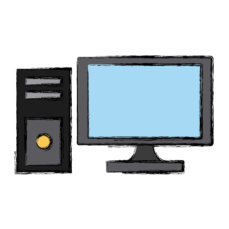 Desk computer technology icon vector illustration graphic designのイラスト素材