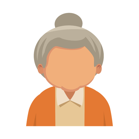 Cute grandmother cartoon icon vector illustration graphic designのイラスト素材