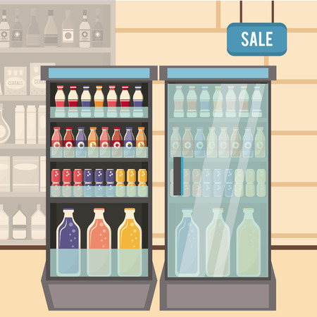 Supermarket sale stand icon vector illustration graphic designのイラスト素材