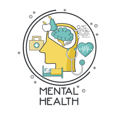 Mental health design icon vector illustration graphic designのイラスト素材