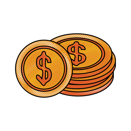 Coins money isolated icon vector illustration graphic designのイラスト素材