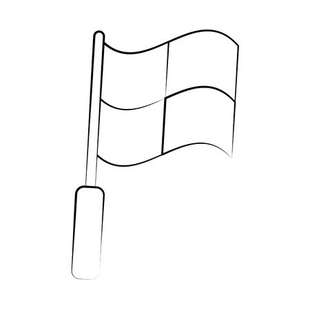 flag with squares icon image vector illustration design  black sketch lineのイラスト素材