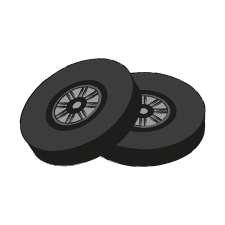 Car wheel tires icon vector illustration graphic designのイラスト素材