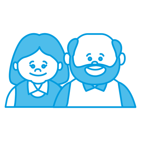 Cute grandparents couple cartoon icon vector illustration graphic designのイラスト素材