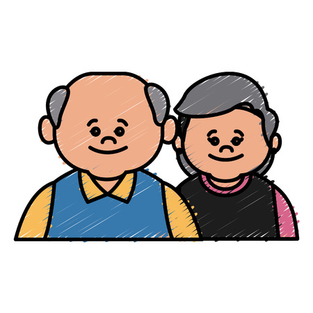 Cute grandparents couple cartoon icon vector illustration graphic designのイラスト素材