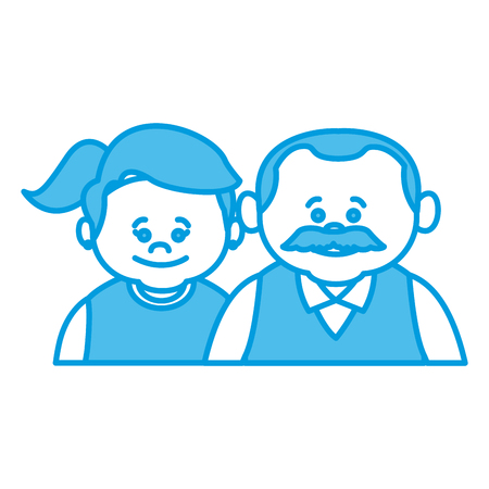 Cute grandparents couple cartoon icon vector illustration graphic designのイラスト素材