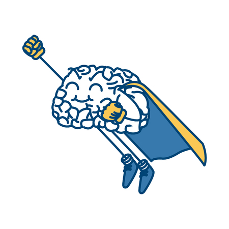 Super hero brain cartoon icon vector illustration graphic designのイラスト素材