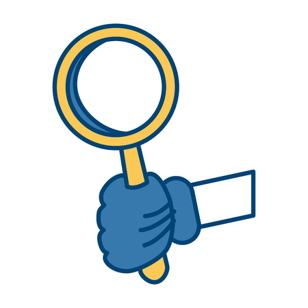 Glova hadn with magnifying glass icon vector illustration graphic designのイラスト素材