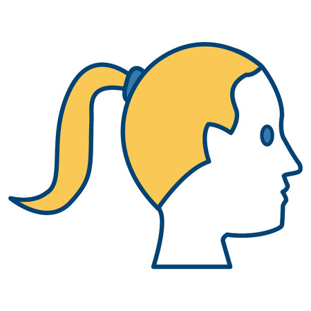 Woman head silhouette icon vector illustration graphic designのイラスト素材