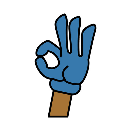 Glova hand ok symbol cartoon icon vector illustration graphic designのイラスト素材