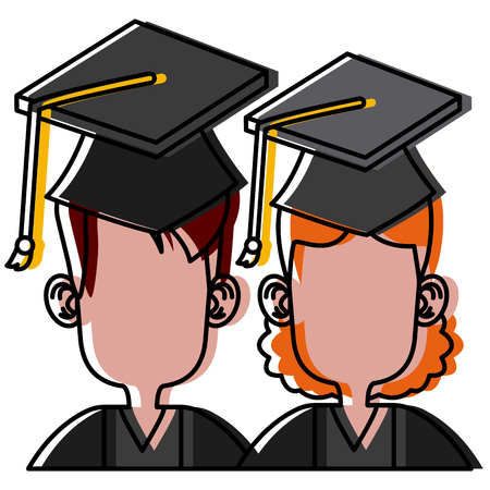 Students in graduation icon vector illustration graphic designのイラスト素材