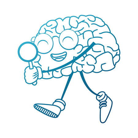 Cute brain searching something icon vector illustration graphic designのイラスト素材