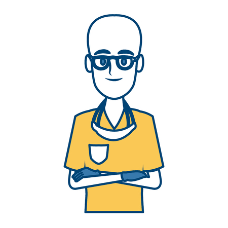 Dentist cartoon isolated icon vector illustration graphic designのイラスト素材