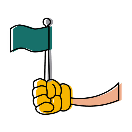 Glove hand with flag icon vector illustration graphic designのイラスト素材