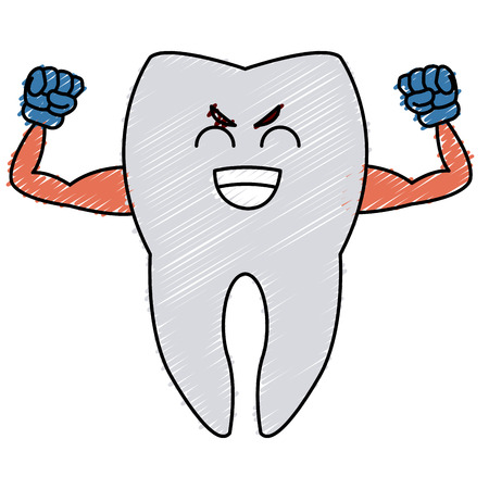 Cute tooth cartoon icon vector illustration graphic designのイラスト素材