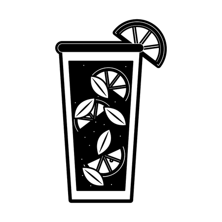 lemonade fruit juice icon image vector illustration design  black and whiteのイラスト素材