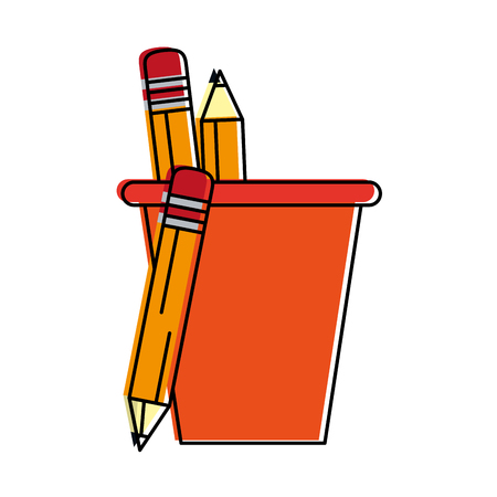 cup with pencils office supplies icon image vector illustration designのイラスト素材