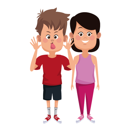 Cute kids friends cartoon icon vector illustration graphic designのイラスト素材