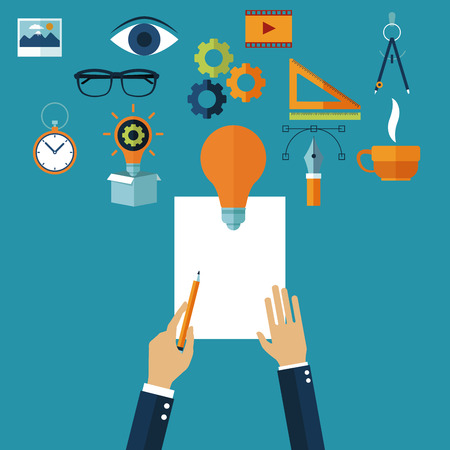 Hands in creative process icon vector illustration graphic designのイラスト素材