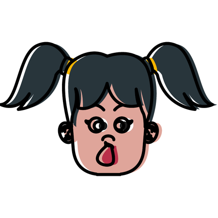 Cute girl face icon vector illustration graphic designのイラスト素材