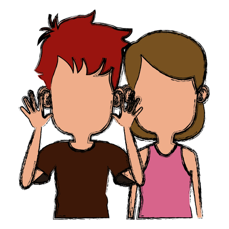 Cute kids friends cartoon icon vector illustration graphic designのイラスト素材