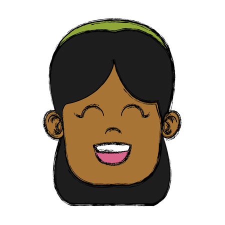 Cute girl face icon vector illustration graphic designのイラスト素材