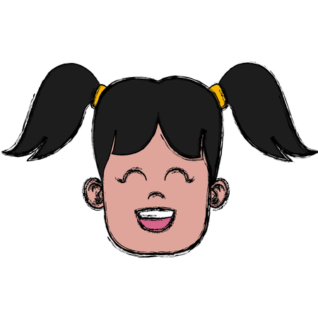 Cute girl face icon vector illustration graphic designのイラスト素材