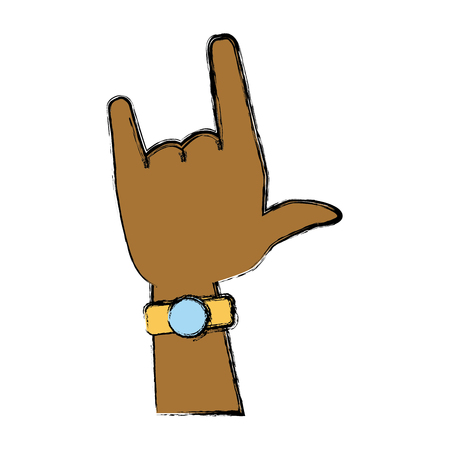 Rock and roll hand symbol icon vector illustration graphic designのイラスト素材