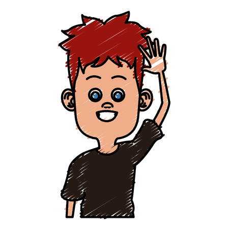 Cute and funny boy cartoon icon vector illustration graphic designのイラスト素材