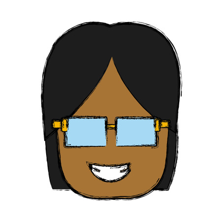 Girl with glasses icon vector illustration graphic designのイラスト素材