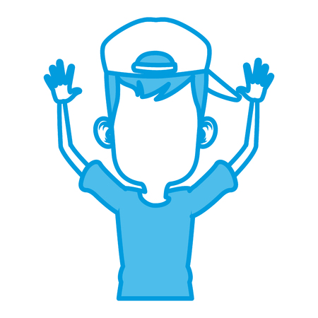 Cute and funny boy cartoon icon vector illustration graphic designのイラスト素材