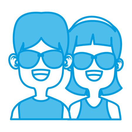 Cute kids friends cartoon icon vector illustration graphic designのイラスト素材