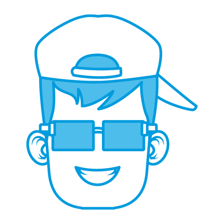 Boy with glasses cartoon icon vector illustration graphic designのイラスト素材