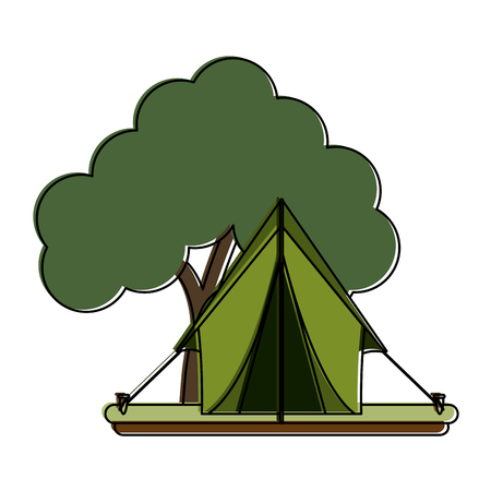 camping tent icon image vector illustration designのイラスト素材