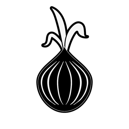 onion vegetable icon image vector illustration design  black and whiteのイラスト素材
