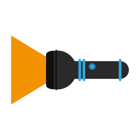 lit flashlight sideview icon image ector illustration designのイラスト素材
