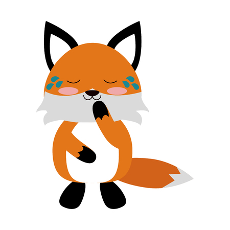 fox crying cute animal cartoon icon image vector illustration designのイラスト素材