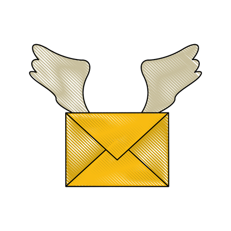 Mail with wings icon vector illustration graphic design.のイラスト素材