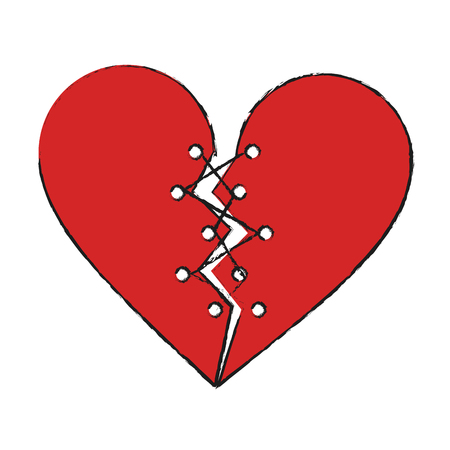 Heart broken symbol icon vector illustration graphic design.のイラスト素材